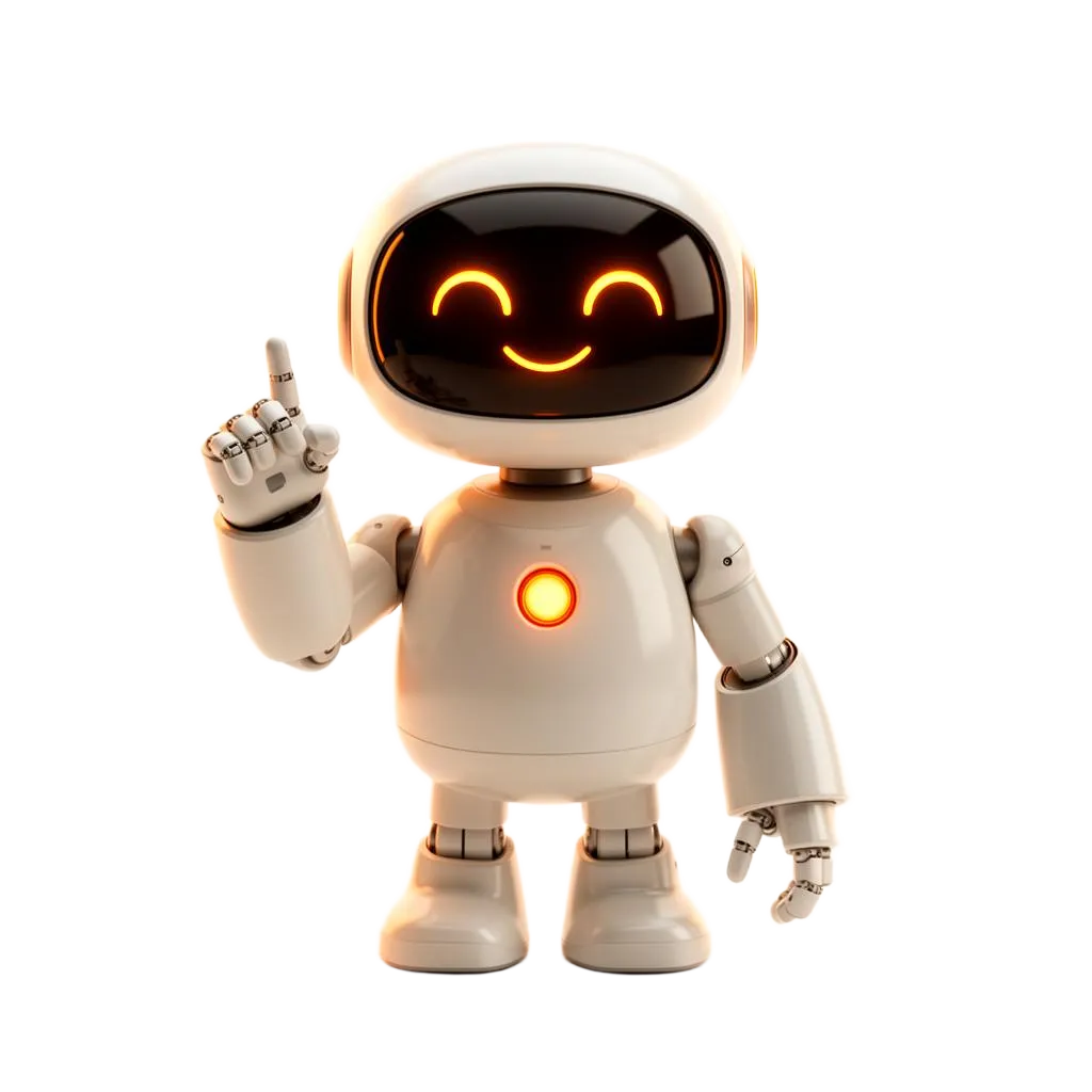 Mascote do Piloto Automático, um robô amigável